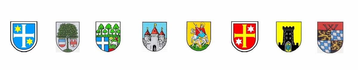 Forstzweckverband Wappen der Ortsgemeinden Deidesheim, Ellerstadt, Forst, Friedelsheim, Gönnheim, Niederkirchen, Ruppertsberg und Wachenheim