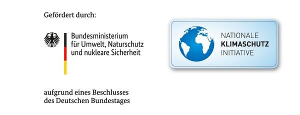 Logo BMUV/Nationale Klimaschutz Initiative
Gefördert durch:
Bundesministerium für Umwelt, Naturschutz und nukleare Sicherheit
aufgrund eines Beschlusses des Deutschen Bundestages