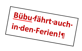 B&uuml;rgerbus - B&uuml;bu f&auml;hrt auch in den Ferien